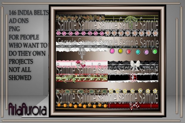 146 INDIA BELTS AD ONS NO RESELL!!