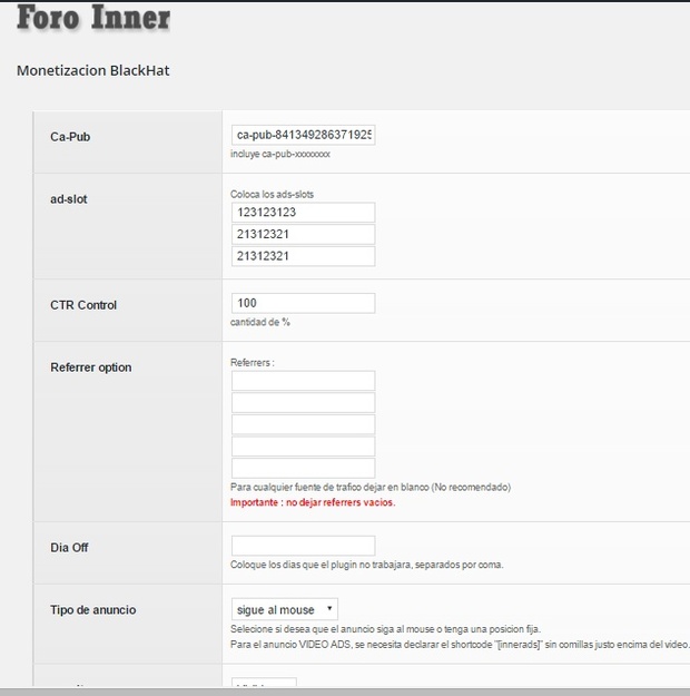 InnerAds Pluggin WordPress Version 4.2.1