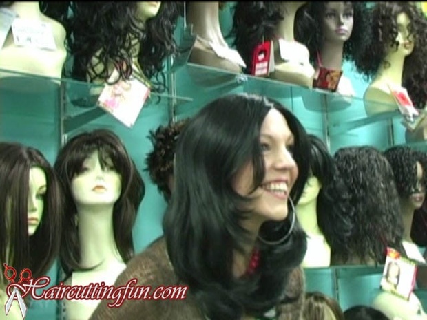 Wig Play with Bald Headed Woman Pistol Vegas