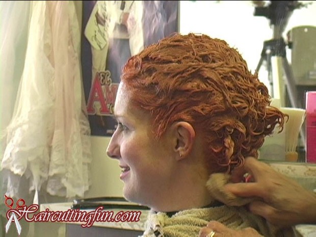 Kat's Perm and Orange Haircoloring at Beauty Salon - VOD Digital Video on Demand