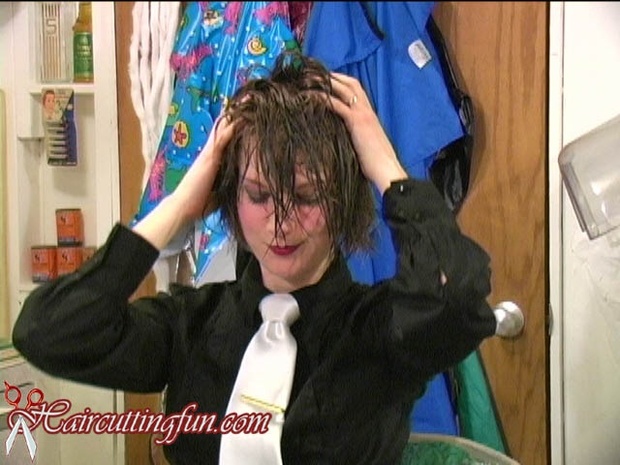 Kat's Self Blonde to Brunette Haircoloring in Shirt & Tie - VOD Digital Video on Demand