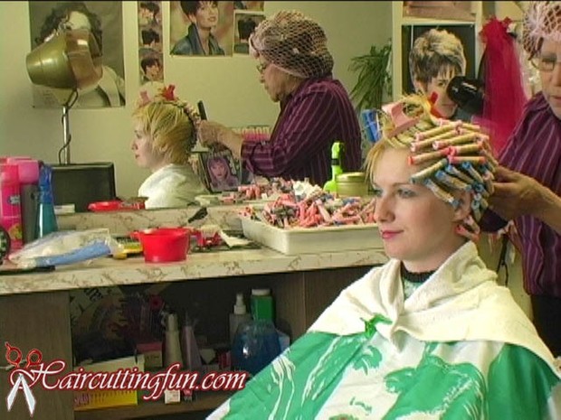 Kat's Perm and Orange Haircoloring at Beauty Salon - VOD Digital Video on Demand