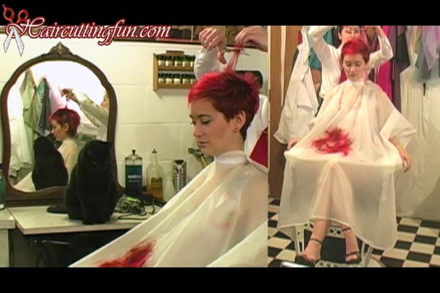 Emily's Thinning Shears Haircut, Face & Eyebrow & Head Shave VOD - Digital Video Download on Demand