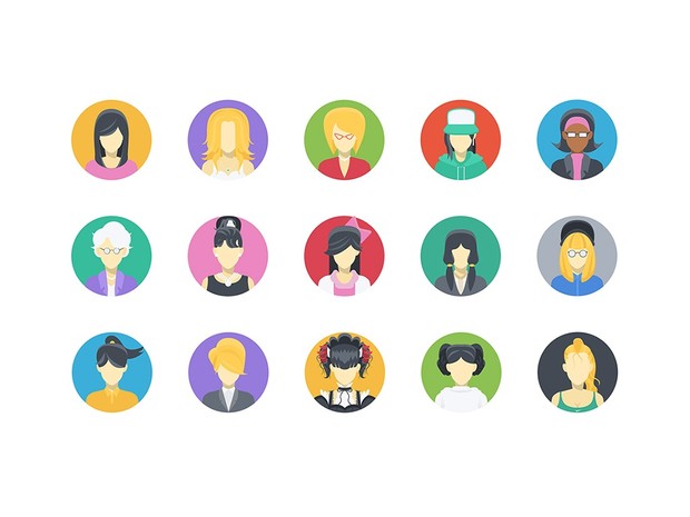 35 Flat User Icons