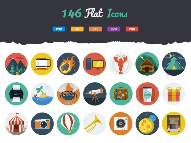146 Premium Flat Icons