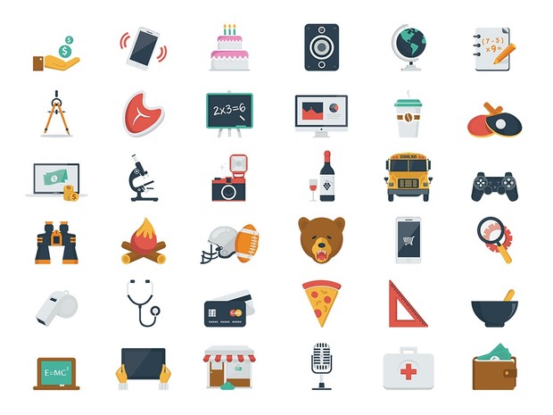 100 Fresh Flat Icons