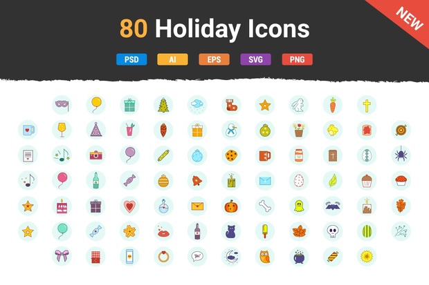 80 Holiday Icons