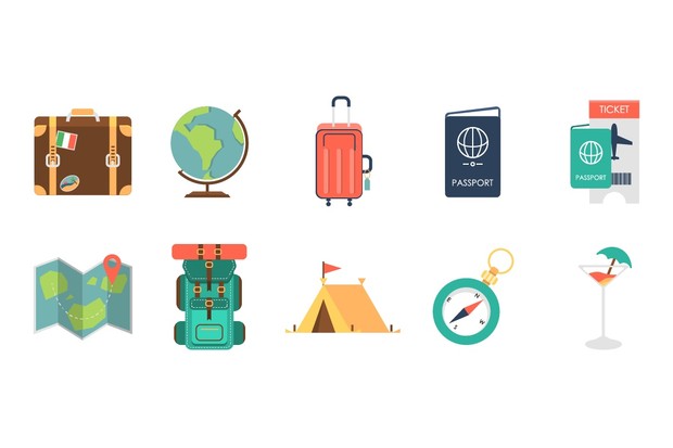 101 Flat Travel Icons