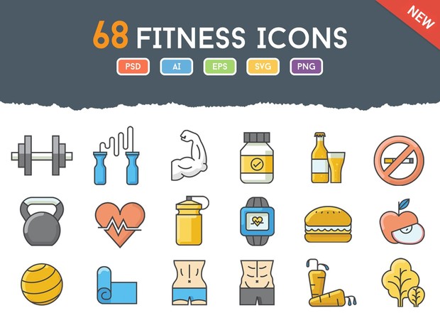 68 Fresh Fitness Icons