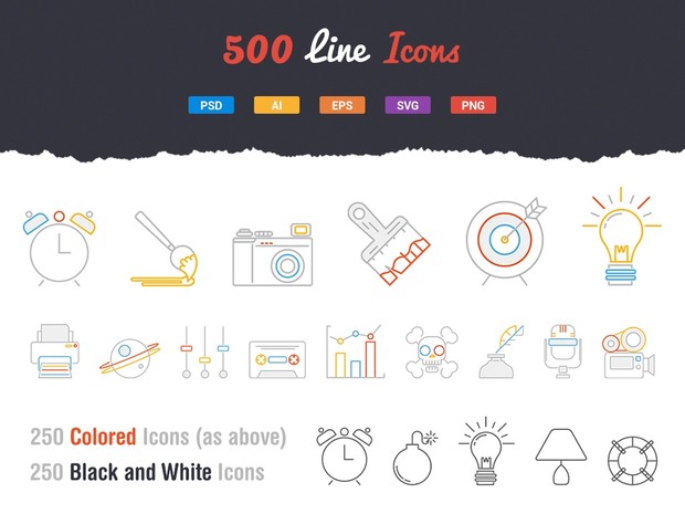 500 Awesome Line Icons