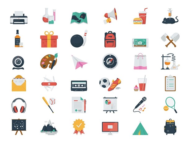 100 Fresh Flat Icons