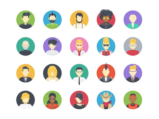 35 Flat User Icons