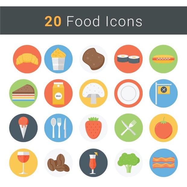 20 Free Food Icons