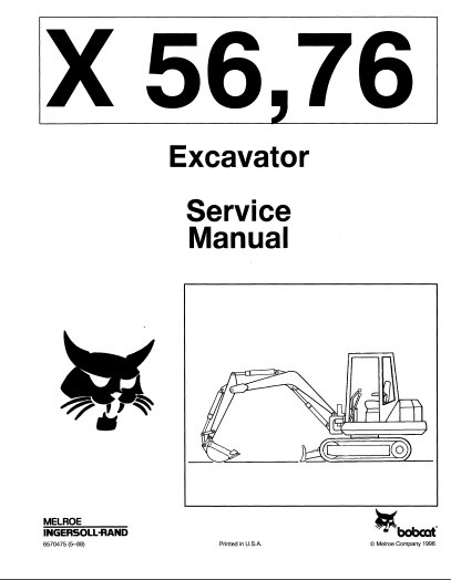 Bobcat 56,76 Mini Excavator Service Repair Manual PDF