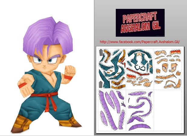 papercraft chibi Kid Trunks
