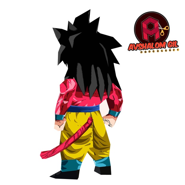 Papercraft Chibi Goku SSJ4