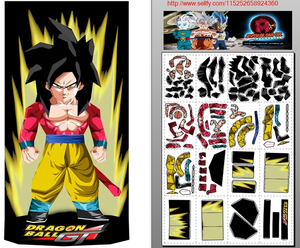 Papercraft Chibi Goku SSJ4