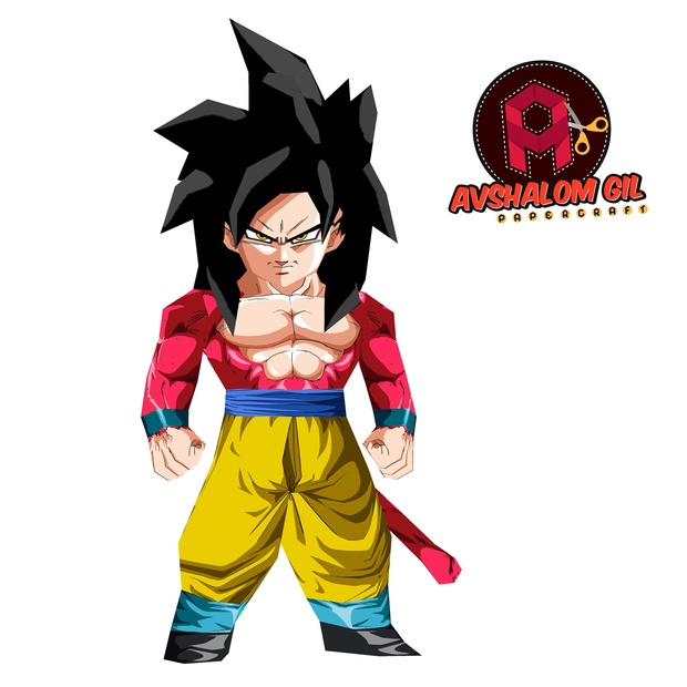 Papercraft Chibi Goku SSJ4