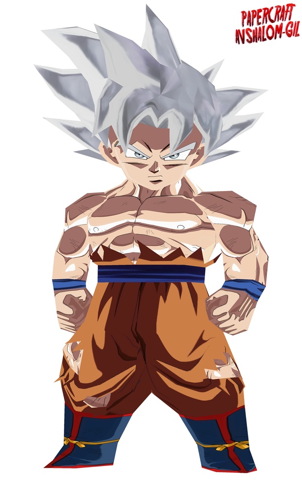 Papercraft chibi goku ultra instinct full power V2