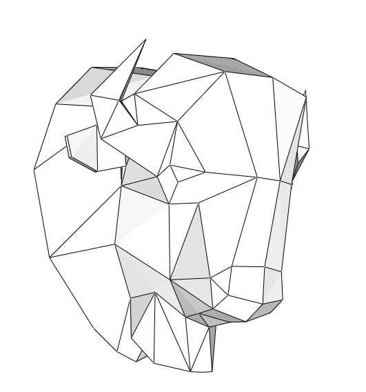 Papercraft Head Bison American_file PDF