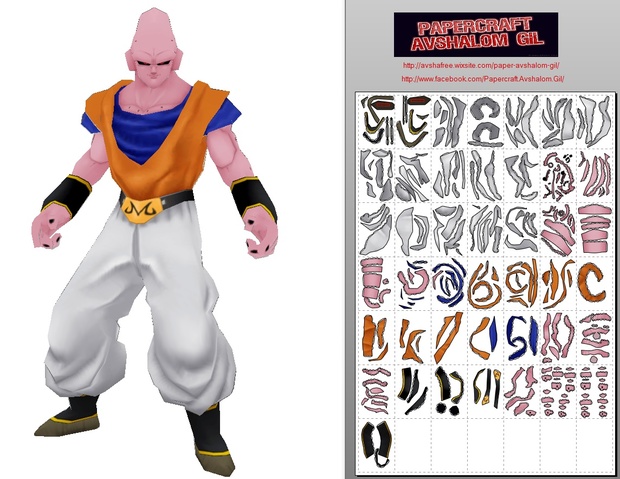 Papercraft Realistic Buu-Gohan