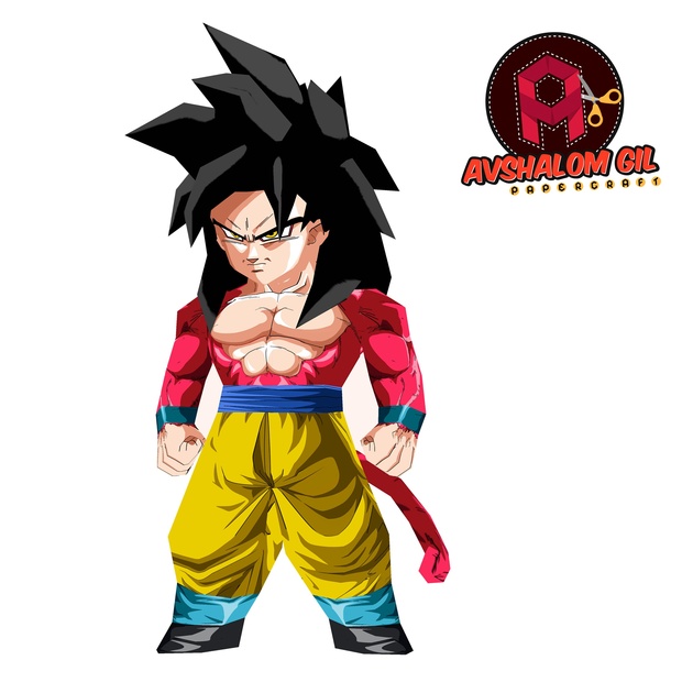 Papercraft Chibi Goku SSJ4