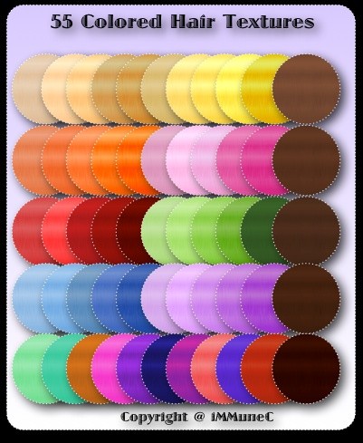 55 Colored Hair Textures With Resell Rights