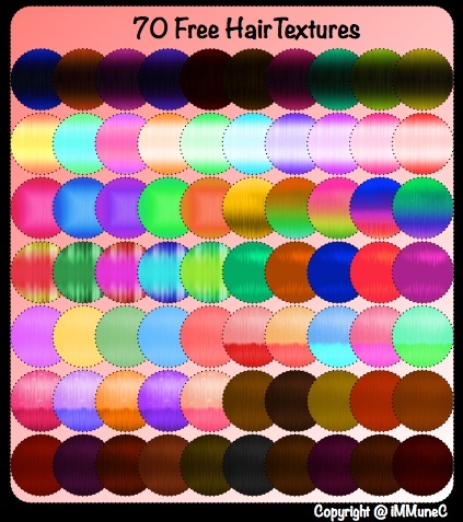 70 FREE Hair Textures by iMMuneC @ IMVU