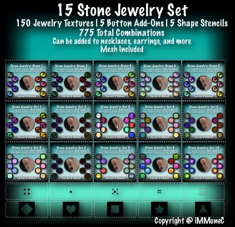 15 Stone Jewelry Set
