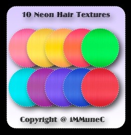 10 Neon Hair Textures With Resell Rights