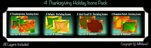 8 Thanksgiving Holiday Catalog Icons With Resell Rights