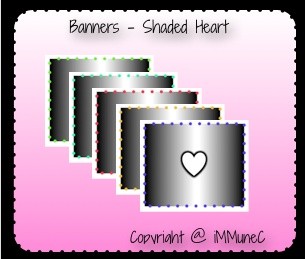 5 Shaded Hearts Banners