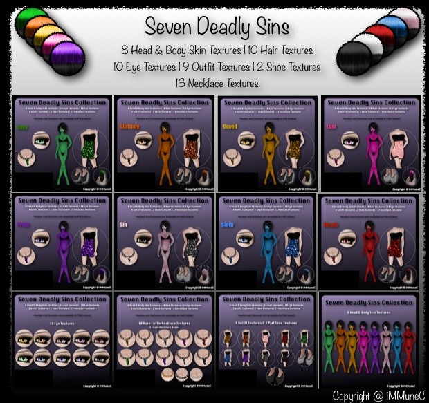 53 Seven Deadly Sins Product Textures With Resell Rights (0/5 Sold)