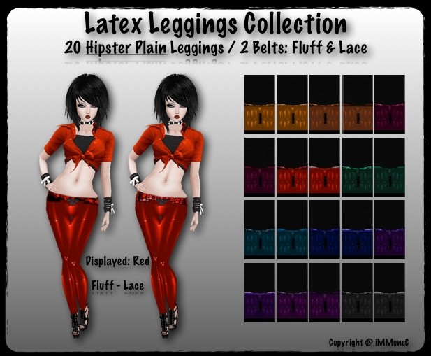 20 Hipster Plain Latex Leggings