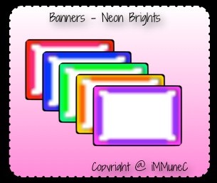 5 Neon Brights Banners