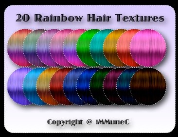 20 Rainbow Hair Textures