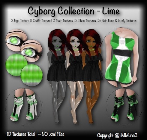 10 Lime Cyborg Product Textures