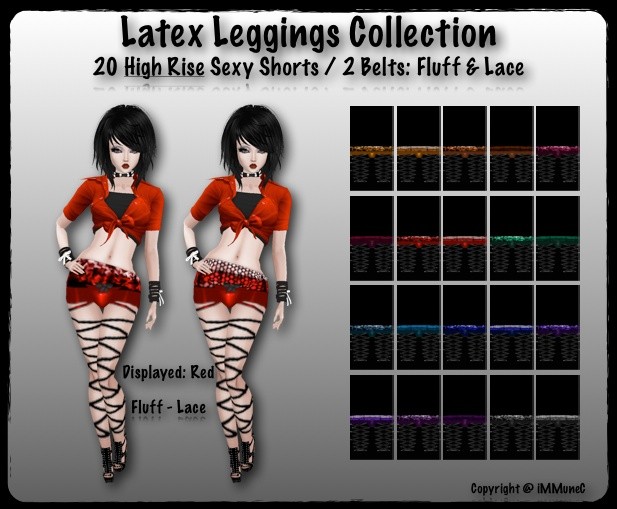 20 High Rise Sexy Latex Shorts
