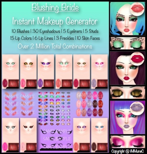 2+Million Piece Blushing Bride Instant Makeup Generator