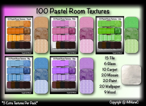 100 Pastel Room Textures With Resell Rights