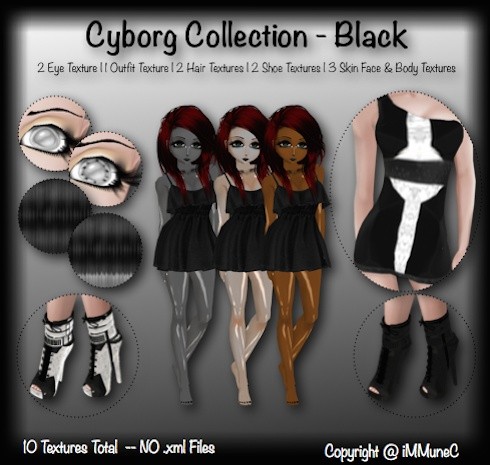 10 Black Cyborg Product Textures