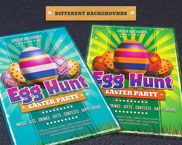 Easter Day Egg Hunt Flyer Template