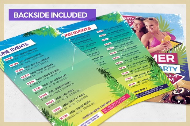 Summer Sunset Party Flyer Template