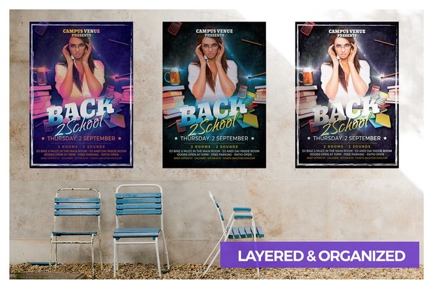 Back to School Party Flyer Template