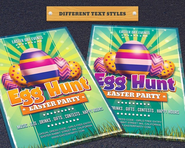 Easter Day Egg Hunt Flyer Template