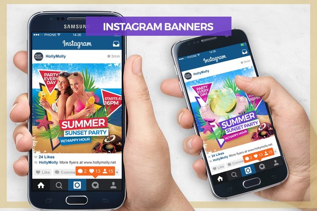 Summer Sunset Party Flyer Template