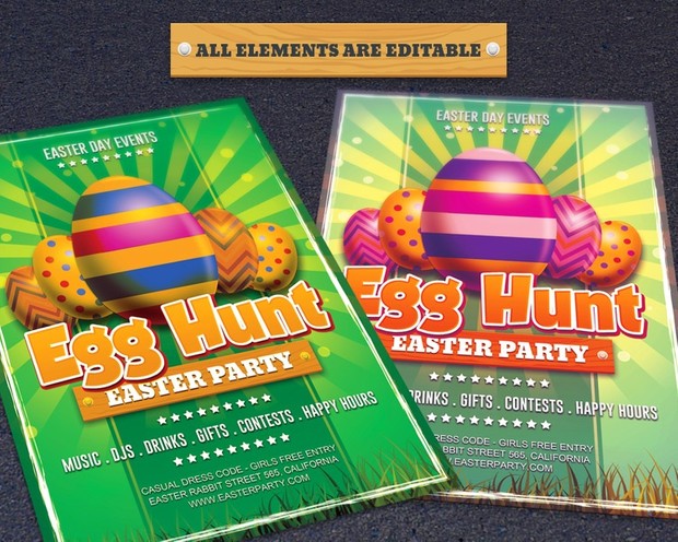 Easter Day Egg Hunt Flyer Template