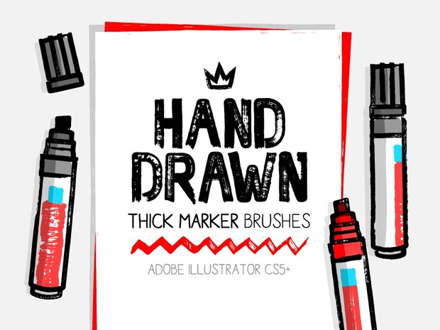 AI thick and dry marker brushes
