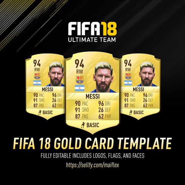 *NEW* FIFA 18 GOLD CARD TEMPLATE (FULLY EDITABLE)