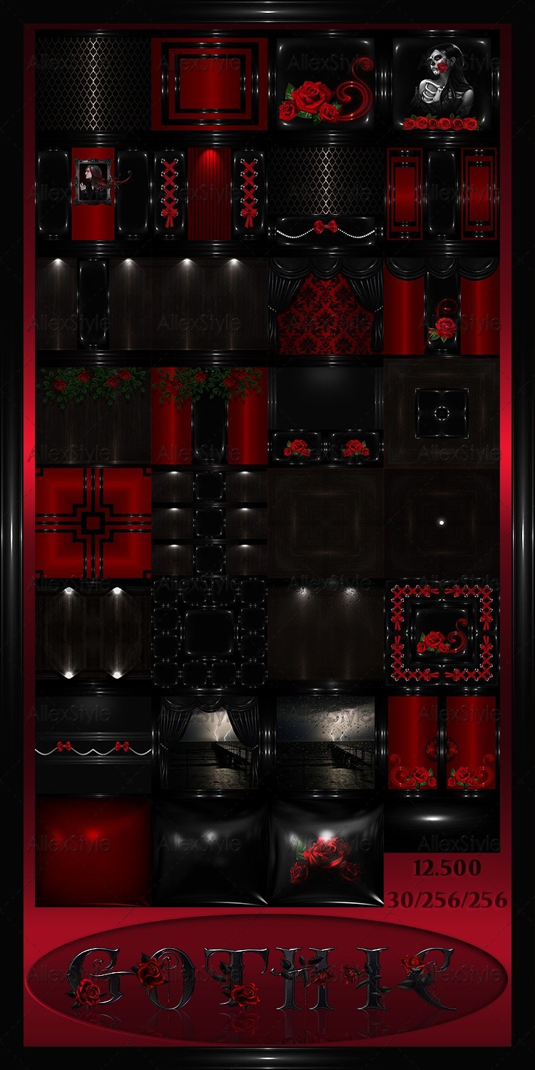 IMVU TEXTURES FILE "GOTHIC RED " - AllexStyle